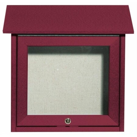 Aarco Aarco Products Inc. OPLD1818-7 Rosewood Slimline Series Top Hinged Single Door Plastic Lumber Message Center with Vinyl Posting Surface 18 in.H x 18 in.W OPLD1818-7